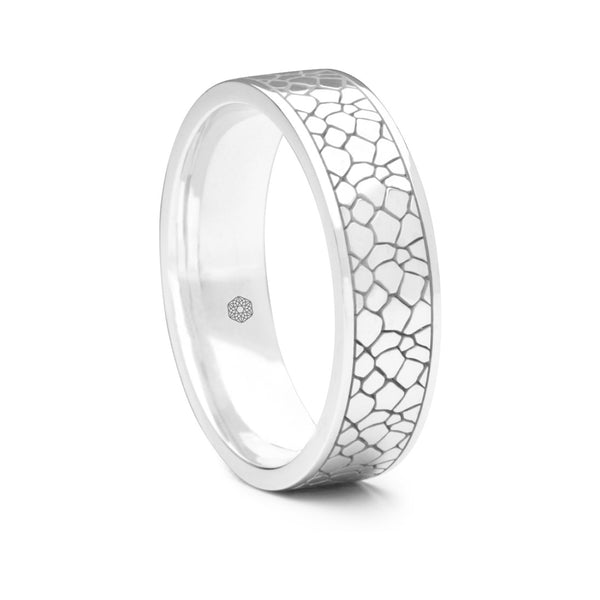 Mens platinum wedding sales band beveled edge