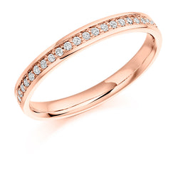 Ladies 18ct Rose Gold Half Set Round Brilliant 0.17ct Diamond 2.5mm Eternity Ring