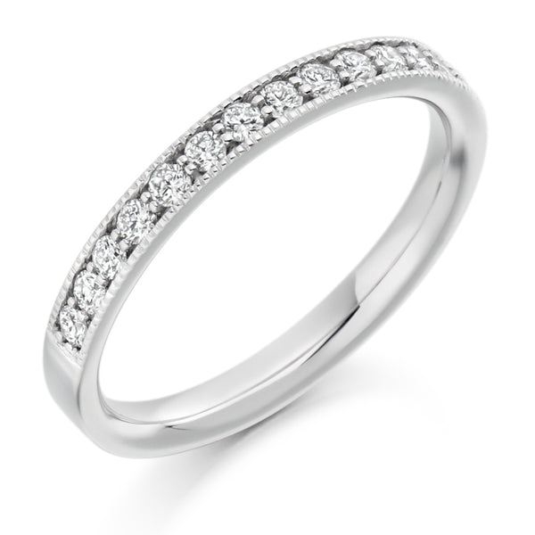 Ladies Platinum 950 Half Set Round Brilliant 0.33ct Diamond 2.5mm Eternity Ring