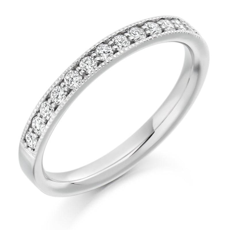 Ladies 9ct White Gold Half Set Round Brilliant 0.33ct Diamond 2.5mm Eternity Ring