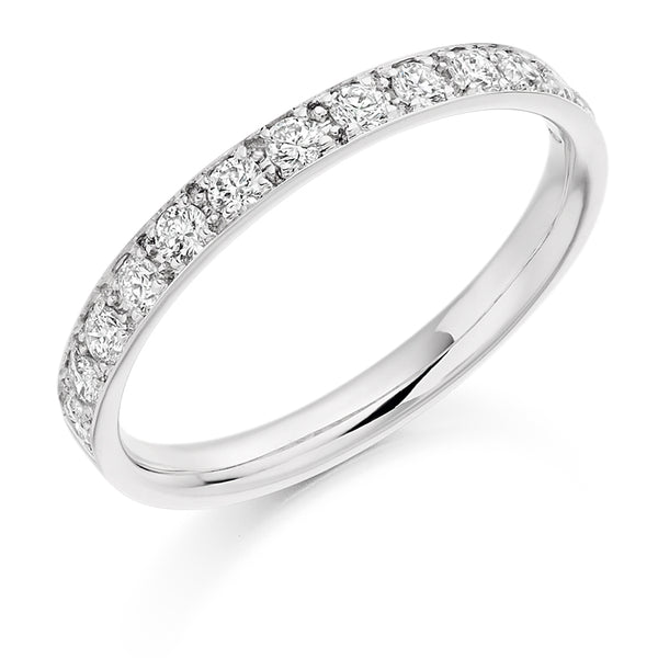 Ladies Platinum 950 Half Set Round Brilliant 0.40ct Diamond 2.5mm Eternity Ring