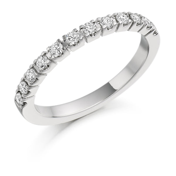 Ladies Platinum 950 Half Set Round Brilliant 0.33ct Diamond 2mm Eternity Ring