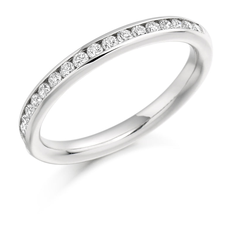 Ladies 9ct White Gold Half Set Round Brilliant 0.33ct Diamond 2.5mm Eternity Ring