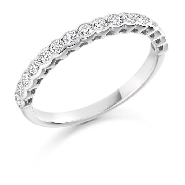 Ladies Platinum 950 Half Set Round Brilliant 0.50ct Diamond 2.5mm Eternity Ring