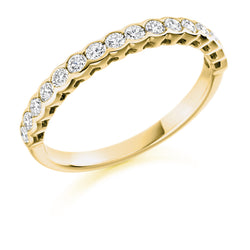 Ladies 9ct Yellow Gold Half Set Round Brilliant 0.50ct Diamond 2.5mm Eternity Ring