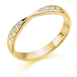 Ladies 18ct Yellow Gold Half Set Round Brilliant 0.15ct Diamond 3mm Eternity Ring