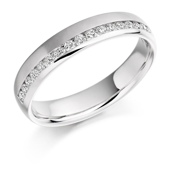 Ladies Platinum 950 Half Set Round Brilliant 0.26ct Diamond 4mm Eternity Ring