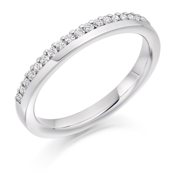 Ladies Platinum 950 Half Set Round Brilliant 0.22ct Diamond 2.5mm Eternity Ring