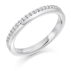 Ladies 18ct White Gold Half Set Round Brilliant 0.22ct Diamond 2.5mm Eternity Ring