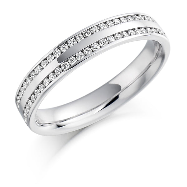 Ladies Platinum 950 Half Set Round Brilliant 0.26ct Diamond 4mm Eternity Ring