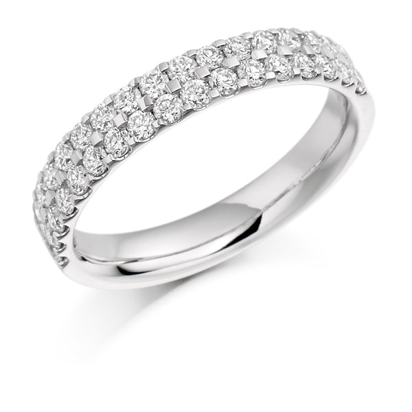 Ladies Platinum 950 Half Set Round Brilliant 0.75ct Diamond 3.5mm Eternity Ring