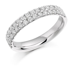 Ladies 9ct White Gold Half Set Round Brilliant 0.75ct Diamond 3.5mm Eternity Ring