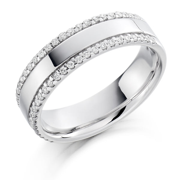 Ladies Platinum 950 Half Set Round Brilliant 0.26ct Diamond 5.5mm Eternity Ring