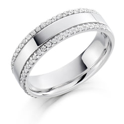 Ladies 9ct White Gold Half Set Round Brilliant 0.26ct Diamond 5.5mm Eternity Ring