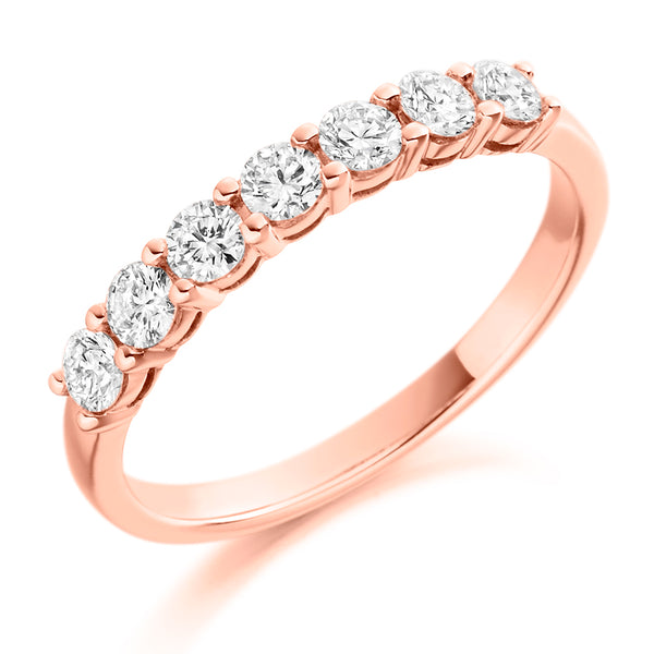 Ladies 9ct Rose Gold Half Set Round Brilliant 0.50ct Diamond 2.5mm Eternity Ring