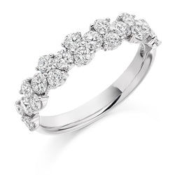 Ladies Platinum 950 Half Set Round Brilliant 1.20ct Diamond 4.5mm Eternity Ring