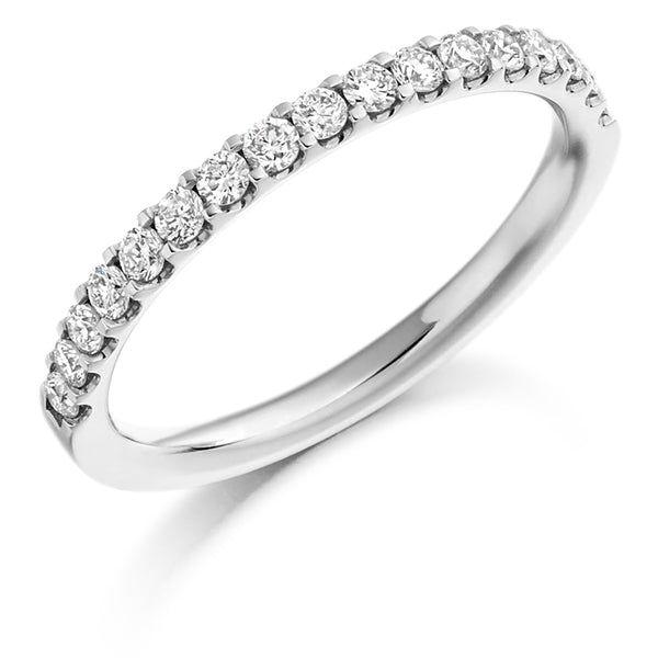 Ladies Platinum 950 Half Set Round Brilliant 0.33ct Diamond 2mm Eternity Ring