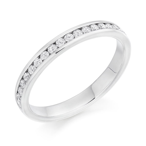 Ladies Platinum 950 Half Set Round Brilliant 0.33ct Diamond 2.5mm Eternity Ring