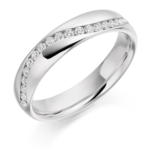 Ladies Platinum 950 Half Set Round Brilliant 0.30ct Diamond 4mm Eternity Ring