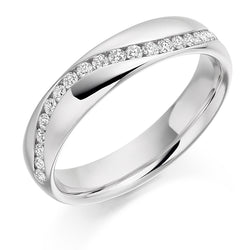 Ladies 9ct White Gold Half Set Round Brilliant 0.30ct Diamond 4mm Eternity Ring