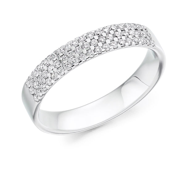 Ladies Platinum 950 Half Set Round Brilliant 0.35ct Diamond 3.5mm Eternity Ring