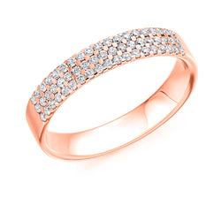 Ladies 18ct Rose Gold Half Set Round Brilliant 0.35ct Diamond 3.5mm Eternity Ring