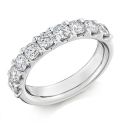 Ladies 9ct White Gold Half Set Round Brilliant 1.50ct Diamond 4.5mm Eternity Ring