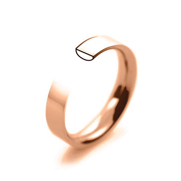 18ct Rose Gold Flat Court Shape Cutout