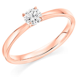 18ct Rose Gold GIA Certified Round Brilliant Cut Solitaire Diamond Engagement Ring with Tulip Style Setting