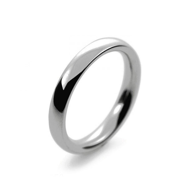 Ladies 3mm Platinum 950 Court Shape Heavy Weight Wedding Ring