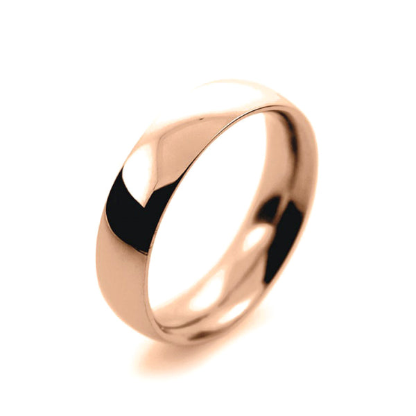 Mens 5mm 9ct Rose Gold Court Shape Heavy Weight Wedding Ring