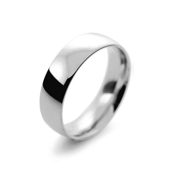 Mens 6mm Palladium 500 Court Shape Medium Weight Wedding Ring