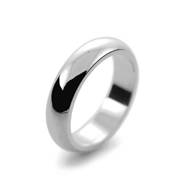 Mens 5mm Palladium 500 D Shape Heavy Weight Wedding Ring