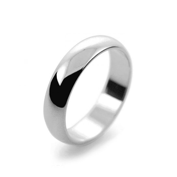 Mens 5mm Palladium 500 D Shape Medium Weight Wedding Ring