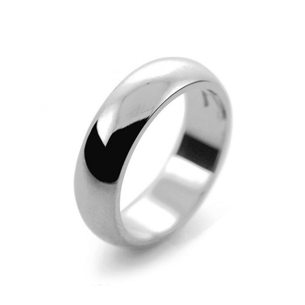 Mens 6mm Palladium 500 D Shape Heavy Weight Wedding Ring