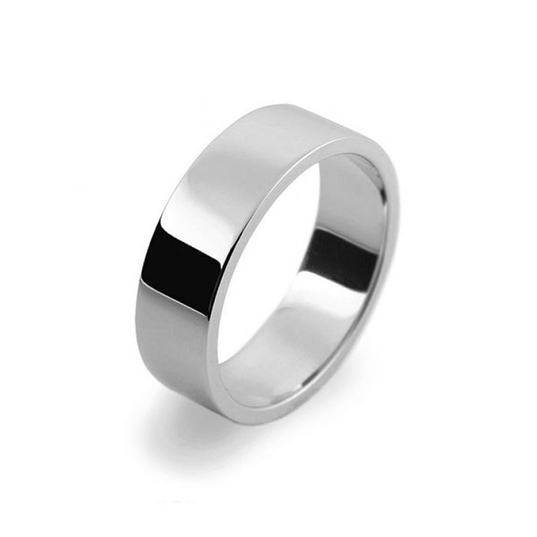 Mens 6mm Palladium 500 Flat Shape Medium Weight Wedding Ring