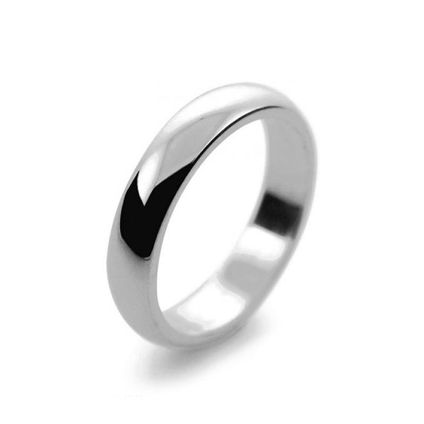 Mens 4mm Platinum 950 D Shape Medium Weight Wedding Ring