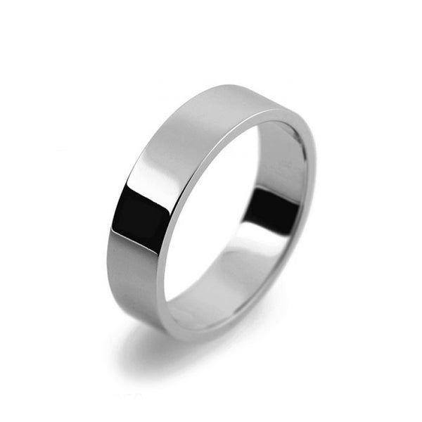 Mens 5mm Platinum 950 Flat Shape Light Weight Wedding Ring