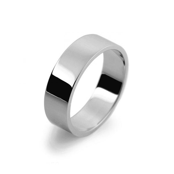 Mens 6mm Platinum 950 Flat Shape Light Weight Wedding Ring