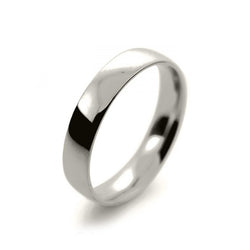 Mens 4mm 18ct White Gold Court Shape Light Weight Wedding Ring