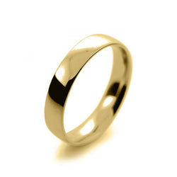 Mens 4mm 18ct Yellow Gold Court Shape Light Weight Wedding Ring